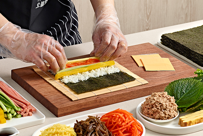 다양한 김밥 도시락 이미지